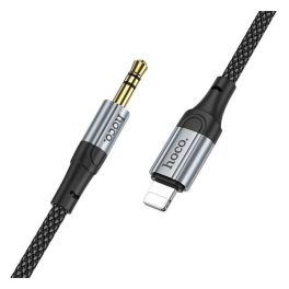   HOCO audió kábel (3.5mm jack - lightning, AUX, cipőfűző, 100cm) FEKETE