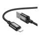 HOCO X89 adatkábel (USB - lightning, 2.4A, gyorstöltő, cipőfűző, 100cm) FEKETE