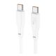HOCO X93 adatkábel (Type-C - Type-C, 100W, 3A, PD gyorstöltő, törésgátló, 200cm) FEHÉR