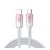 JOYROOM CRYSTAL-CLEAR adatkábel (Type-C - lightning, 3A, gyorstöltő, cipőfűző, 120cm) FEHÉR