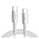 JOYROOM CUTTING-EDGE adatkábel (Type-C - Type-C, 60W, PD gyorstöltő, 120cm) VILÁGOSSZÜRKE