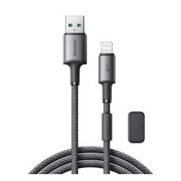   JOYROOM UNLIMITED adatkábel (USB - lightning, 3A, gyorstöltő, mágneses kábelrendező, 120cm) SZÜRKE