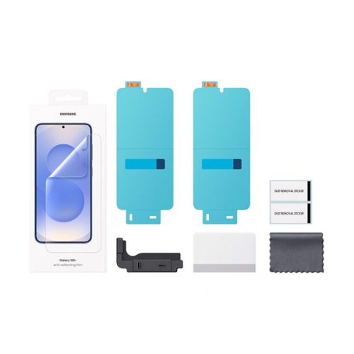 SAMSUNG képernyővédő fólia 2db (tükröződésmentes, törlőkendő + segédkeret) ÁTLÁTSZÓ