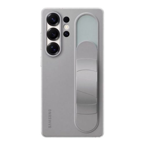 SAMSUNG szilikon telefonvédő (matt, beépített szíj, kitámasztó) VILÁGOSSZÜRKE