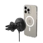 SPIGEN ONETAP PRO4 autós tartó (szellőzőre, mágneses, csíptethető, 360°, wireless, gyorstöltő, 15W) FEKETE