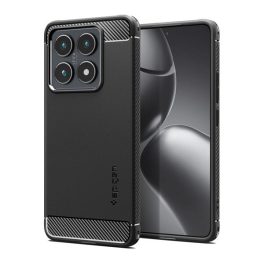   SPIGEN RUGGED ARMOR szilikon telefonvédő (ütésállóság, légpárnás sarok, karbon minta) FEKETE