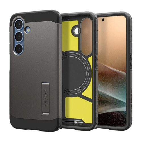 SPIGEN TOUGH ARMOR MAG műanyag telefonvédő (ütésállóság, kitámasztó, MagSafe) SÖTÉTSZÜRKE