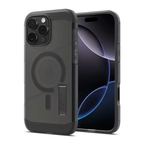 SPIGEN TOUGH ARMOR MAG T műanyag telefonvédő (ütésállóság, kitámasztó, MagSafe, matt) FEKETE