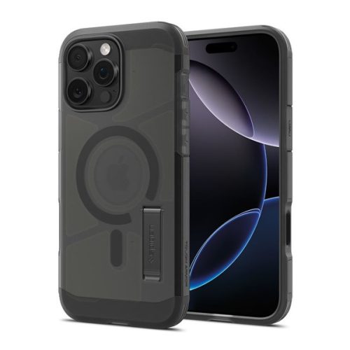 SPIGEN TOUGH ARMOR MAG T műanyag telefonvédő (ütésállóság, kitámasztó, MagSafe, matt) FEKETE