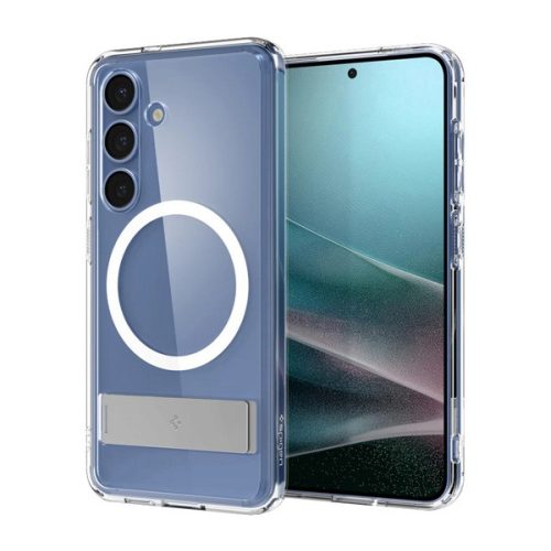 SPIGEN ULTRA HYBRID S műanyag telefonvédő (ütésállóság, légpárnás keret, kitámasztó, MagSafe) ÁTLÁTSZÓ