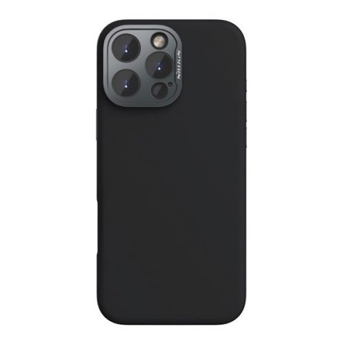 NILLKIN LENSWING MAGNETIC műanyag telefonvédő (matt, mikrofiber plüss belső, kameravédő, MagSafe) FEKETE