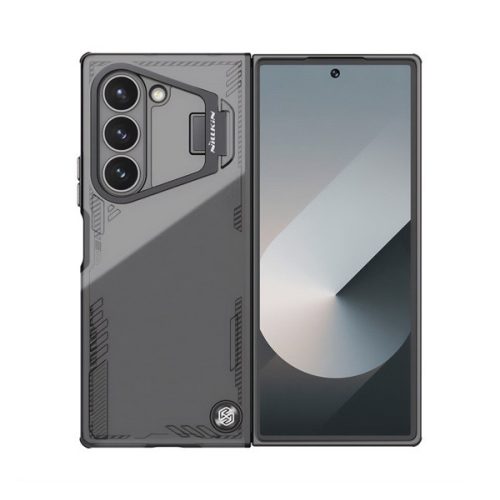 NILLKIN ICEBLADE FOLD szilikon telefonvédő (ütésállóság, kameravédő, kitámasztó, MagSafe) FEKETE