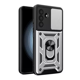   Defender szilikon telefonvédő (ütésállóság, tartógyűrű, kameravédő) EZÜST