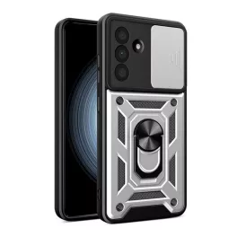   Defender szilikon telefonvédő (ütésállóság, tartógyűrű, kameravédő) EZÜST