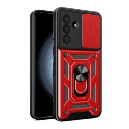   Defender szilikon telefonvédő (ütésállóság, tartógyűrű, kameravédő) PIROS