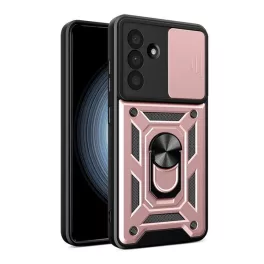   Defender szilikon telefonvédő (ütésállóság, tartógyűrű, kameravédő) ROZÉARANY