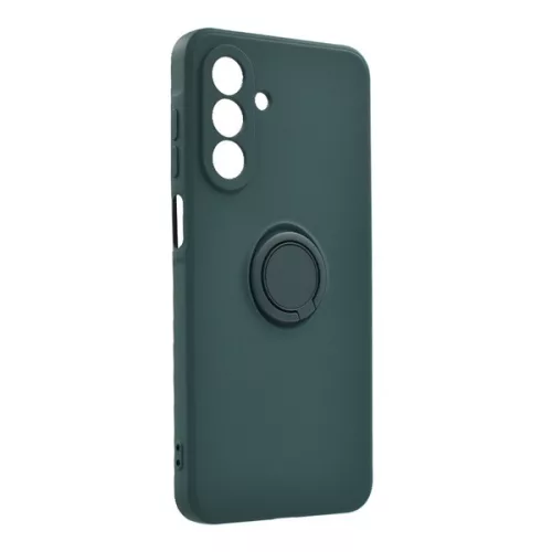 Szilikon telefonvédő (tartógyűrű, mikrofiber plüss belső, mágneses, kameravédő) SÖTÉTZÖLD