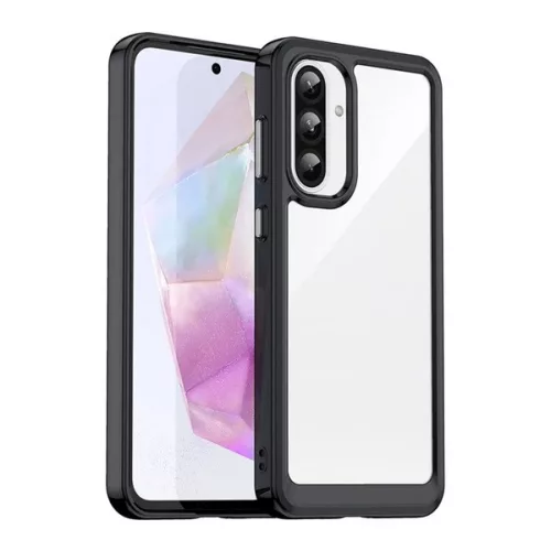 Szilikon telefonvédő (ütésállóság, átlátszó hátlap) FEKETE