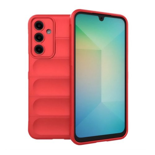 Szilikon telefonvédő (ütésállóság, kameravédő, 3D) PIROS