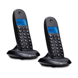   MOTOROLA C1002CB+ telefon készülék (vezeték nélküli, 2 kézibeszélő, kijelző, DECT) FEKETE