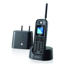   MOTOROLA O201 telefon készülék (vezeték nélküli, bázis, kézibeszélő, kijelző, DECT) FEKETE