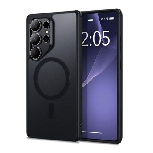 ESR CH HALOLOCK szilikon telefonvédő (ütésállóság, légpárnás sarok, MagSafe) FEKETE