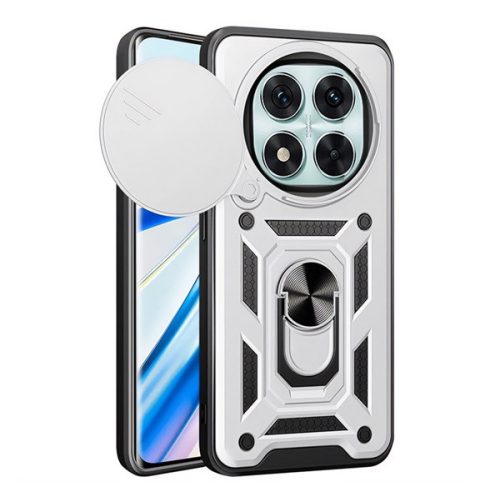 Defender szilikon telefonvédő (ütésállóság, tartógyűrű, kameravédő) EZÜST