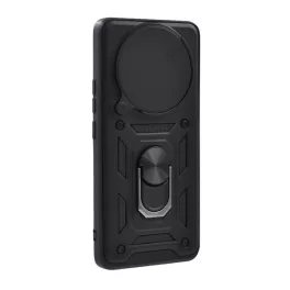   Defender szilikon telefonvédő (ütésállóság, tartógyűrű, kameravédő) FEKETE