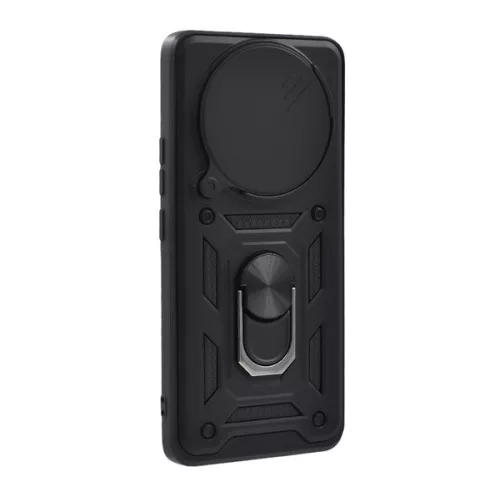 Defender szilikon telefonvédő (ütésállóság, tartógyűrű, kameravédő) FEKETE
