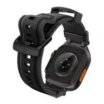 SPIGEN DURAPRO ARMOR pótszíj (egyedi méret, nagy, szilikon, állítható, fém csat) FEKETE