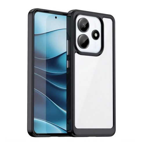 Szilikon telefonvédő (ütésállóság, átlátszó hátlap) FEKETE