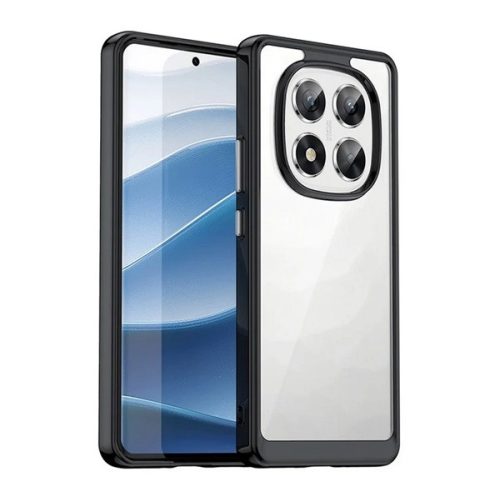 Szilikon telefonvédő (ütésállóság, átlátszó hátlap) FEKETE
