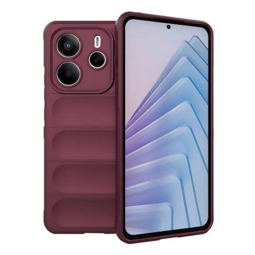Szilikon telefonvédő (ütésállóság, kameravédő, 3D) BORDÓ