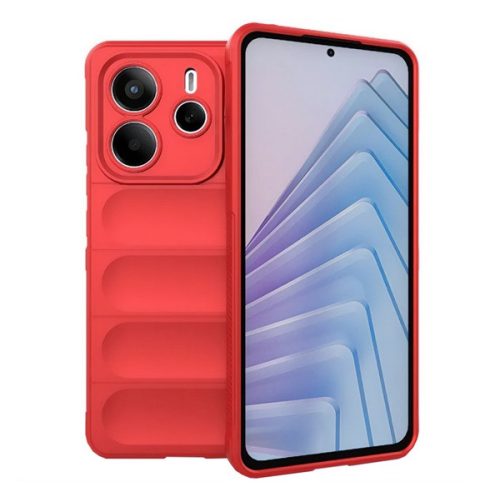Szilikon telefonvédő (ütésállóság, kameravédő, 3D) PIROS