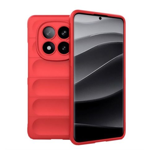 Szilikon telefonvédő (ütésállóság, kameravédő, 3D) PIROS