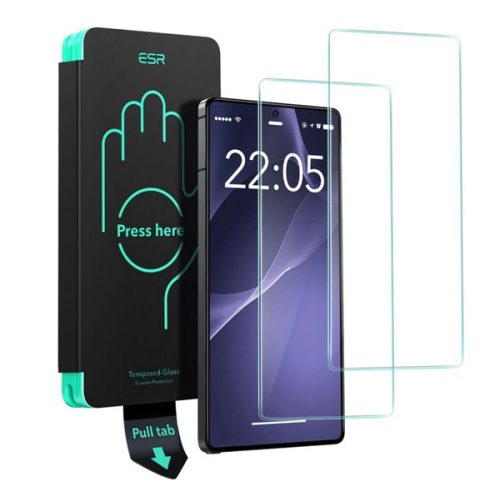 ESR képernyővédő üveg 2db (2.5D, 0.33mm, 9H + segédkeret) ÁTLÁTSZÓ