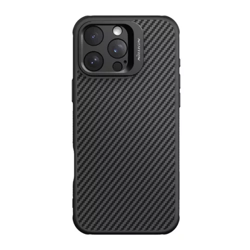 NILLKIN CARBOPROP szilikon telefonvédő (ütésállóság, aramid bevonat, kitámasztó, karbon minta) FEKETE