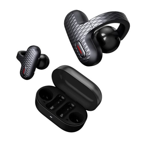 AMAZFIT UP bluetooth fülhallgató SZTEREO (v5.3, TWS, fülre akasztható, mikrofon, zajszűrő, IPX4 + töltőtok) FEKETE