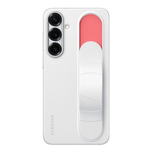 SAMSUNG szilikon telefonvédő (matt, beépített szíj, kitámasztó) FEHÉR