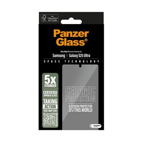 PANZERGLASS CERAMIC képernyővédő üveg (3D, ütésállóság, 9H) ÁTLÁTSZÓ