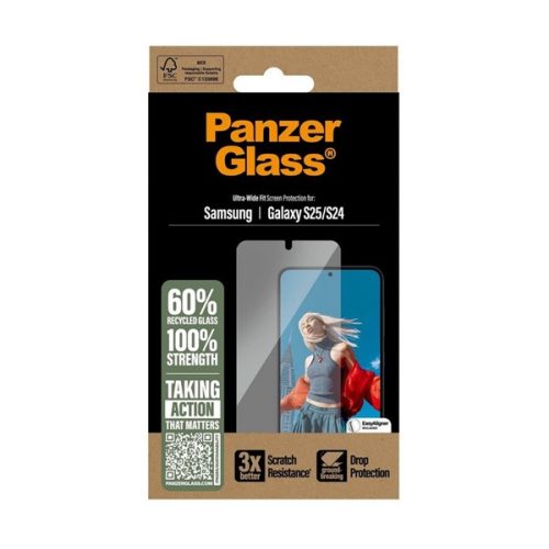 PANZERGLASS képernyővédő üveg (3D, ütésállóság, 9H) ÁTLÁTSZÓ
