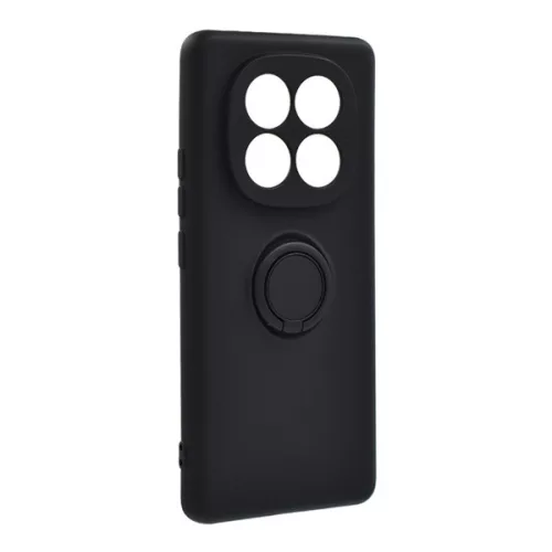 Szilikon telefonvédő (tartógyűrű, mikrofiber plüss belső, mágneses, kameravédő) FEKETE