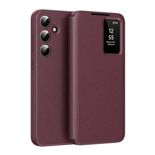 Tok álló (aktív FLIP, oldalra nyíló, Smart View Cover) BORDÓ