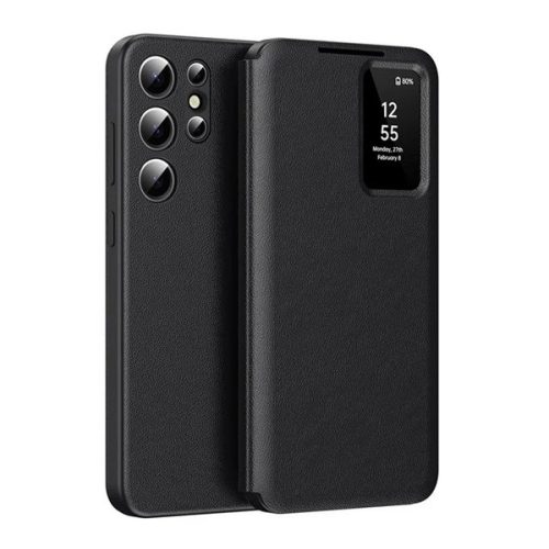 Tok álló (aktív FLIP, oldalra nyíló, Smart View Cover) FEKETE