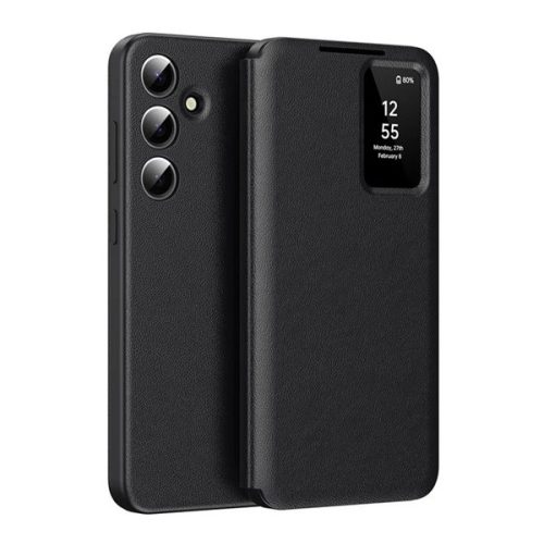 Tok álló (aktív FLIP, oldalra nyíló, Smart View Cover) FEKETE