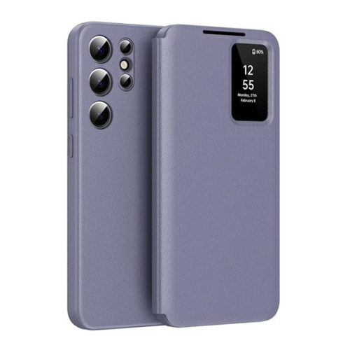 Tok álló (aktív FLIP, oldalra nyíló, Smart View Cover) LILA