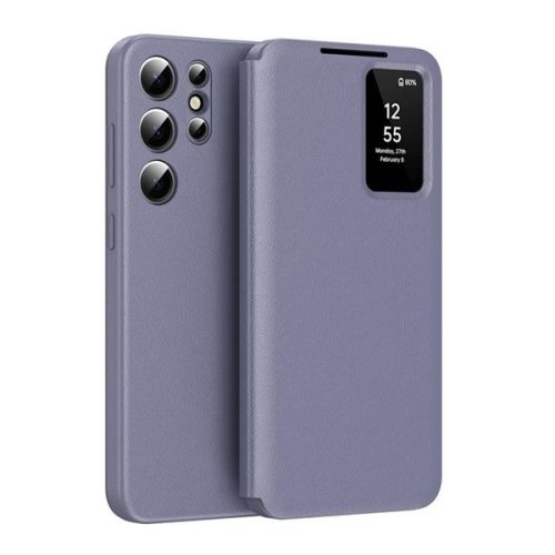 Tok álló (aktív FLIP, oldalra nyíló, Smart View Cover) LILA