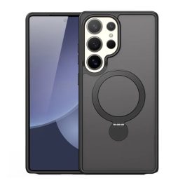 DUX DUCIS YIND szilikon telefonvédő (ütésállóság, kameravédő, matt, MagSafe, kitámasztó) FEKETE   DUX DUCIS YIND szilikon telefonvédő (ütésállóság, kameravédő, matt, MagSafe, kitámasztó) FEKETE