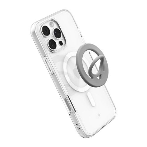 SPIGEN DUAL POP tartógyűrű (szilikon, mágneses, telefon tartó, kitámasztó, MagSafe) SÖTÉTSZÜRKE