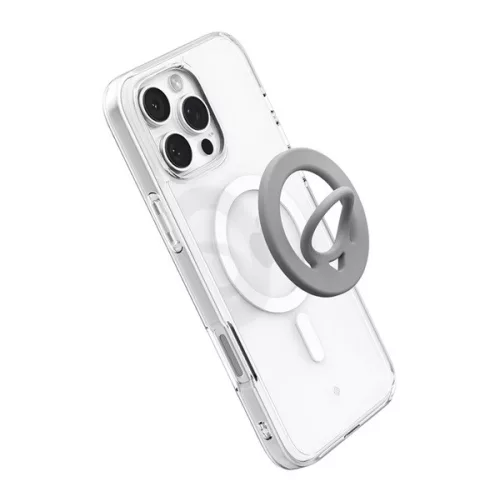 SPIGEN DUAL POP tartógyűrű (szilikon, telefon tartó, mágneses) SÖTÉTSZÜRKE